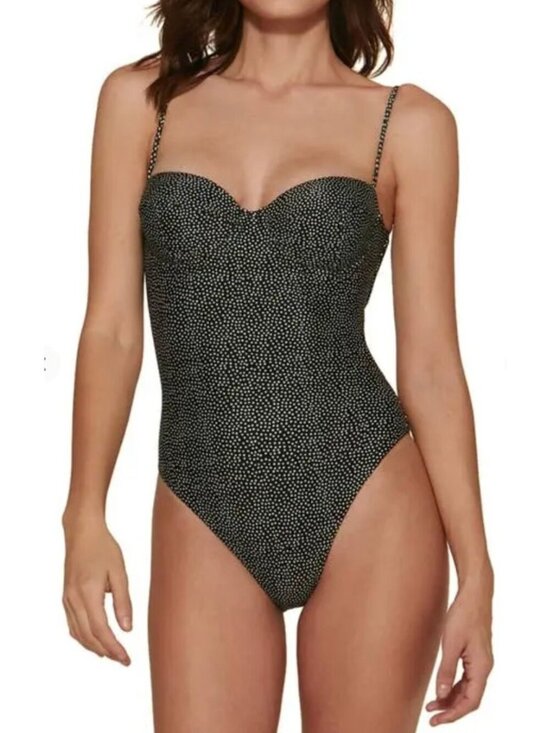 Vix Paula Hermanny Other - New Vix Paula Hermanny Women's Size M B&W dotted Dion Corsage One-Piece Swimsuit